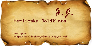 Herlicska Jolánta névjegykártya